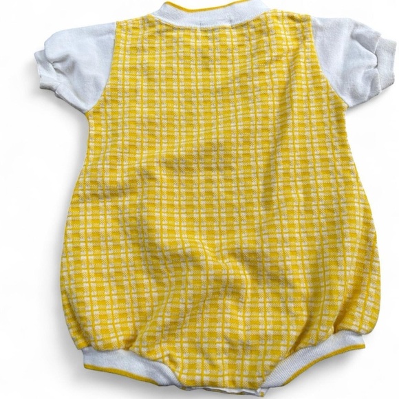 Healthtex vintage Yellow and White Checkered Baby Outfit - Picture 4 of 4